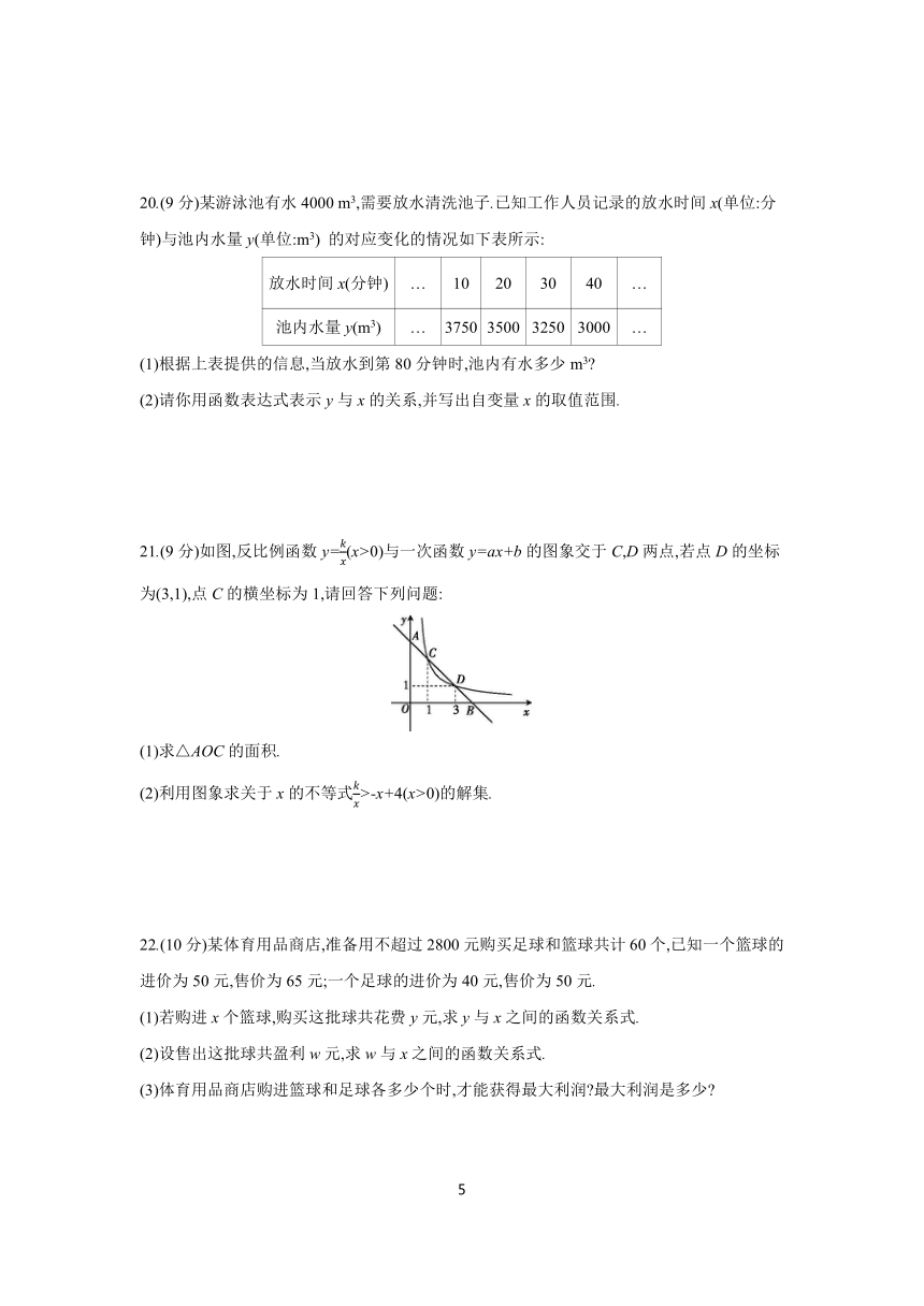 2023-2024学年初中数学华东师大版八年级下册第17章 函数及其图象 单元练习 （含答案）