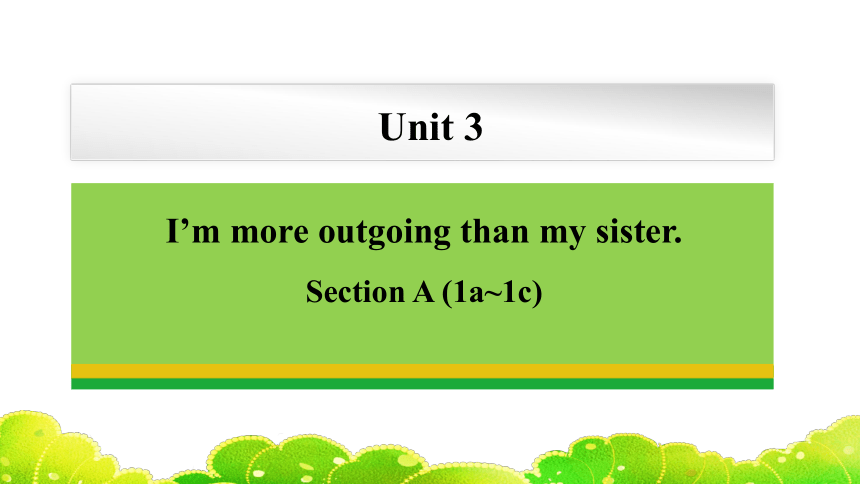 Unit 3 I'm more outgoing than my sister.Section A (1a-1c) 课件 2023-2024学年人教版英语八年级上册 (共24张PPT，含内嵌音频)