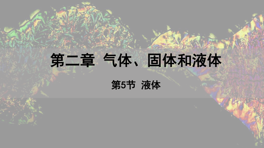 2.5 液体 课件 2023-2024学年高二物理人教版（2019）选择性必修3(共20张PPT)