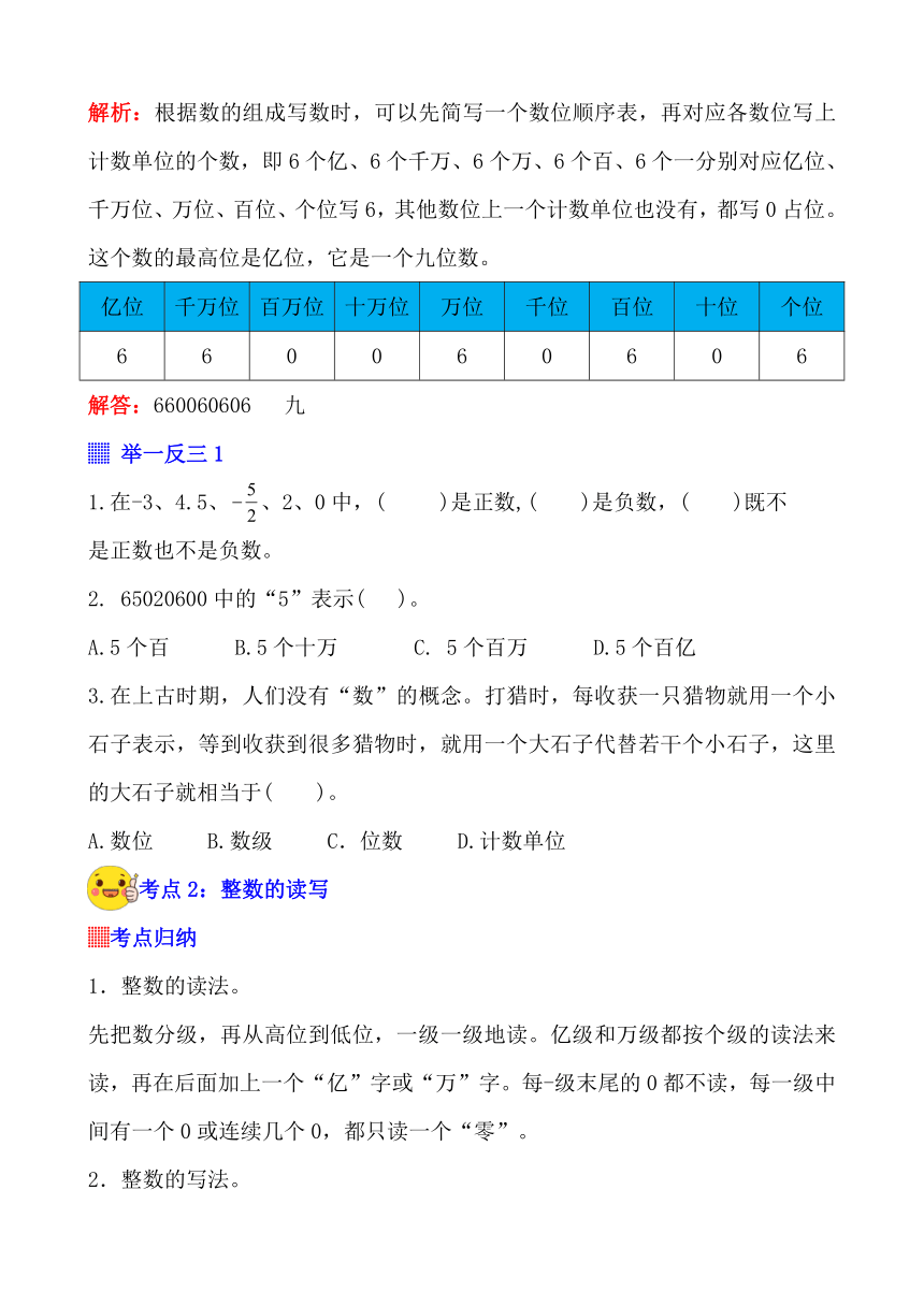 2023-2024学年小升初数学人教版总复习讲义 第1讲《整数的认识》