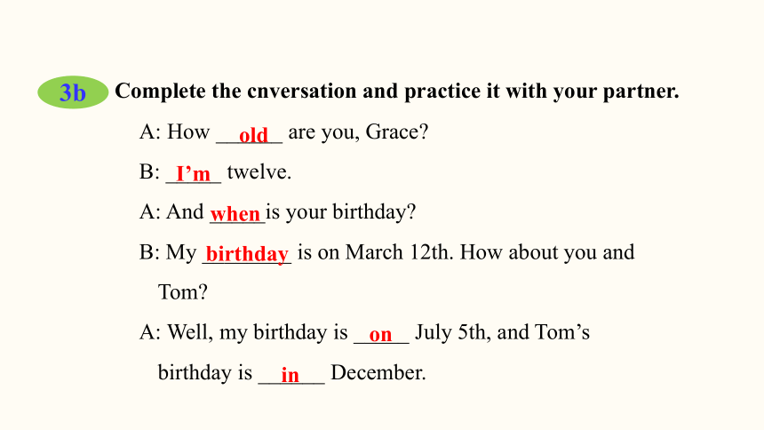 Unit 8 When is your birthday? Section A (Grammar Focus~3c)  课件(共22张PPT) 2023-2024学年初中英语人教版七年级上册