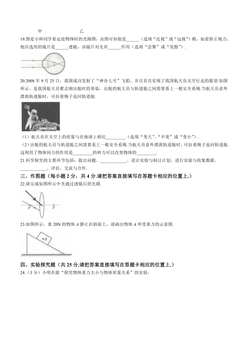 广西壮族自治区来宾市2023-2024学年八年级上学期1月期末物理试题（含答案）