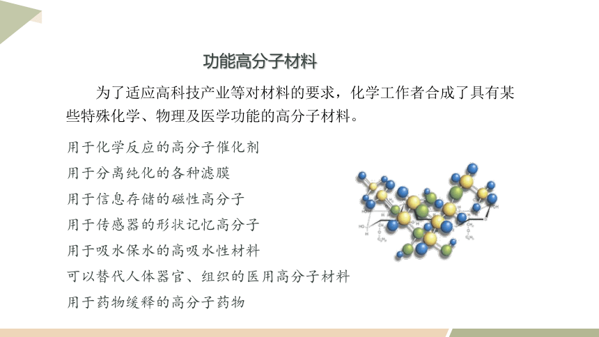 5.2 课时2 功能高分子材料  课件 （共20页）2023-2024学年高二化学人教版（2019）选择性必修3