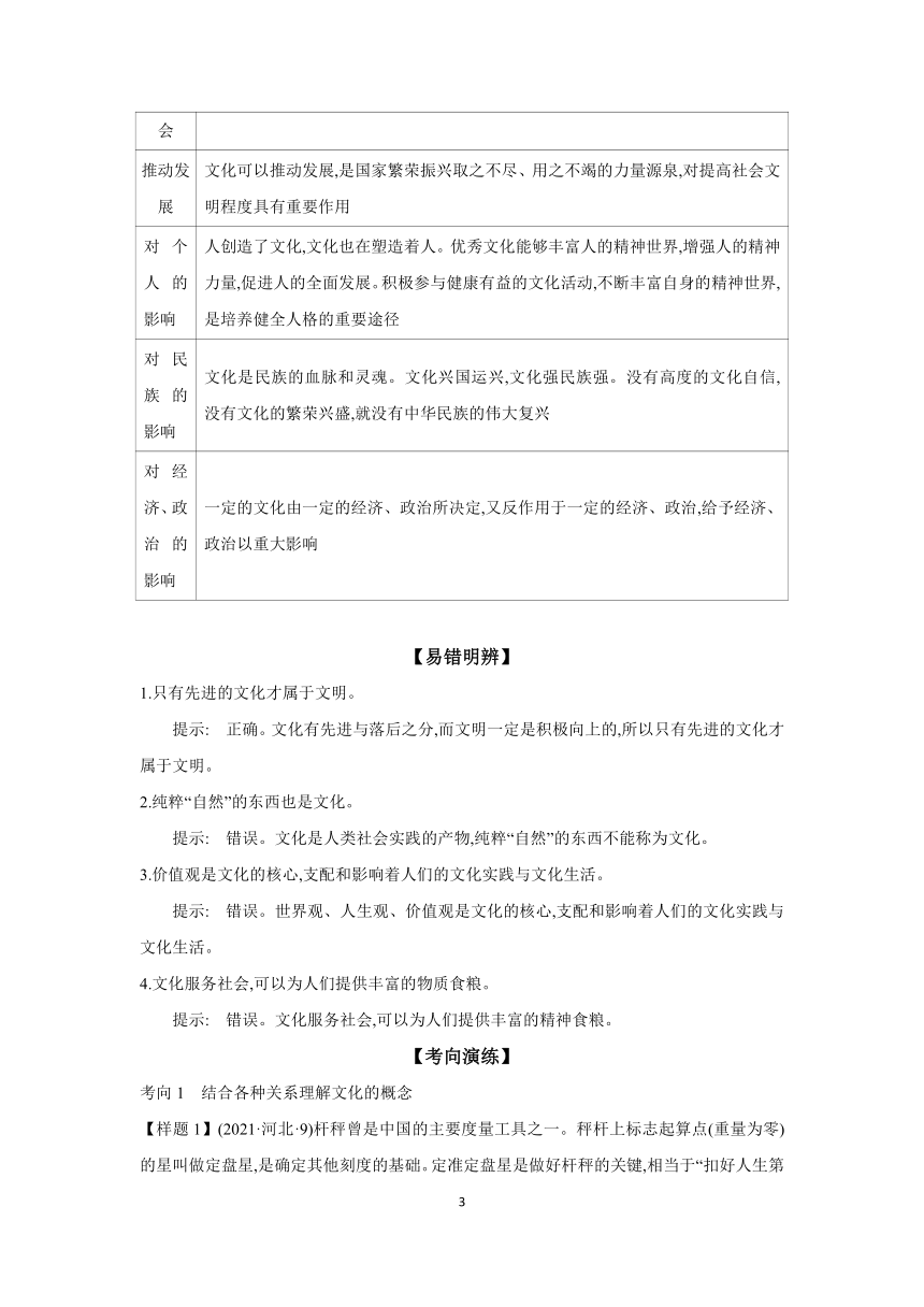 【核心素养目标】第七课 继承发展中华优秀传统文化 学案（含解析） 2024年高考政治部编版一轮复习 必修四