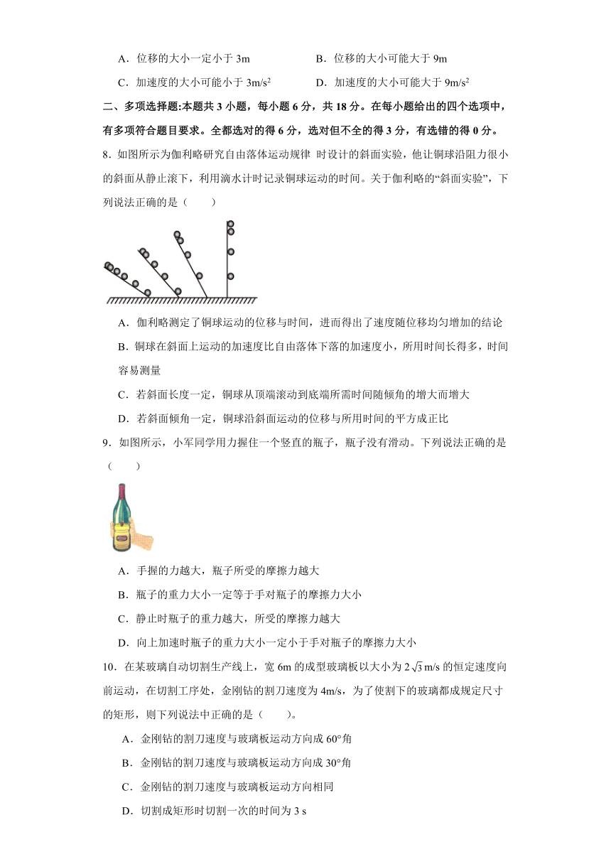 河南省周口市川汇区周口恒大中学2023-2024学年高一上学期1月期末考试物理试题（含解析）