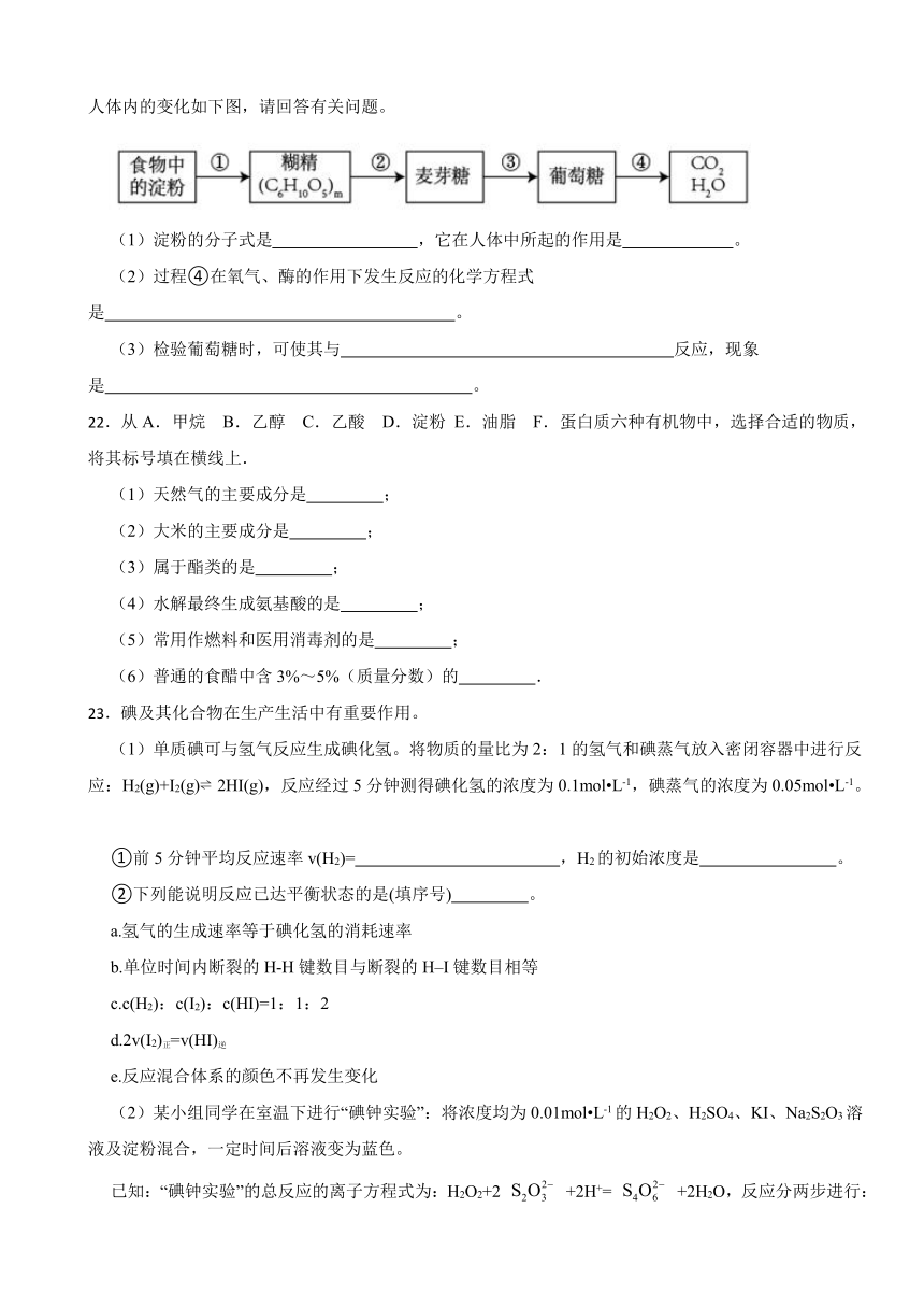 第四章 生物大分子 综合测试题 （含解析）2023-2024学年高二下学期化学人教版（2019）选择性必修3