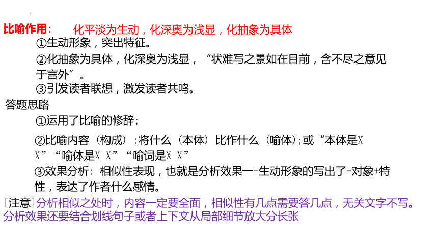 语言文字应用专题二：赏析修辞手法及效果课件(共34张PPT)-2024年高考语文二轮复习（全国通用）