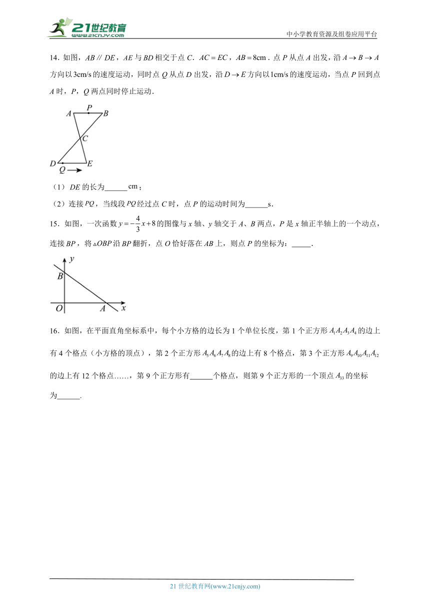 期末易错精选题-2023-2024学年数学八年级上册苏科版（含解析）