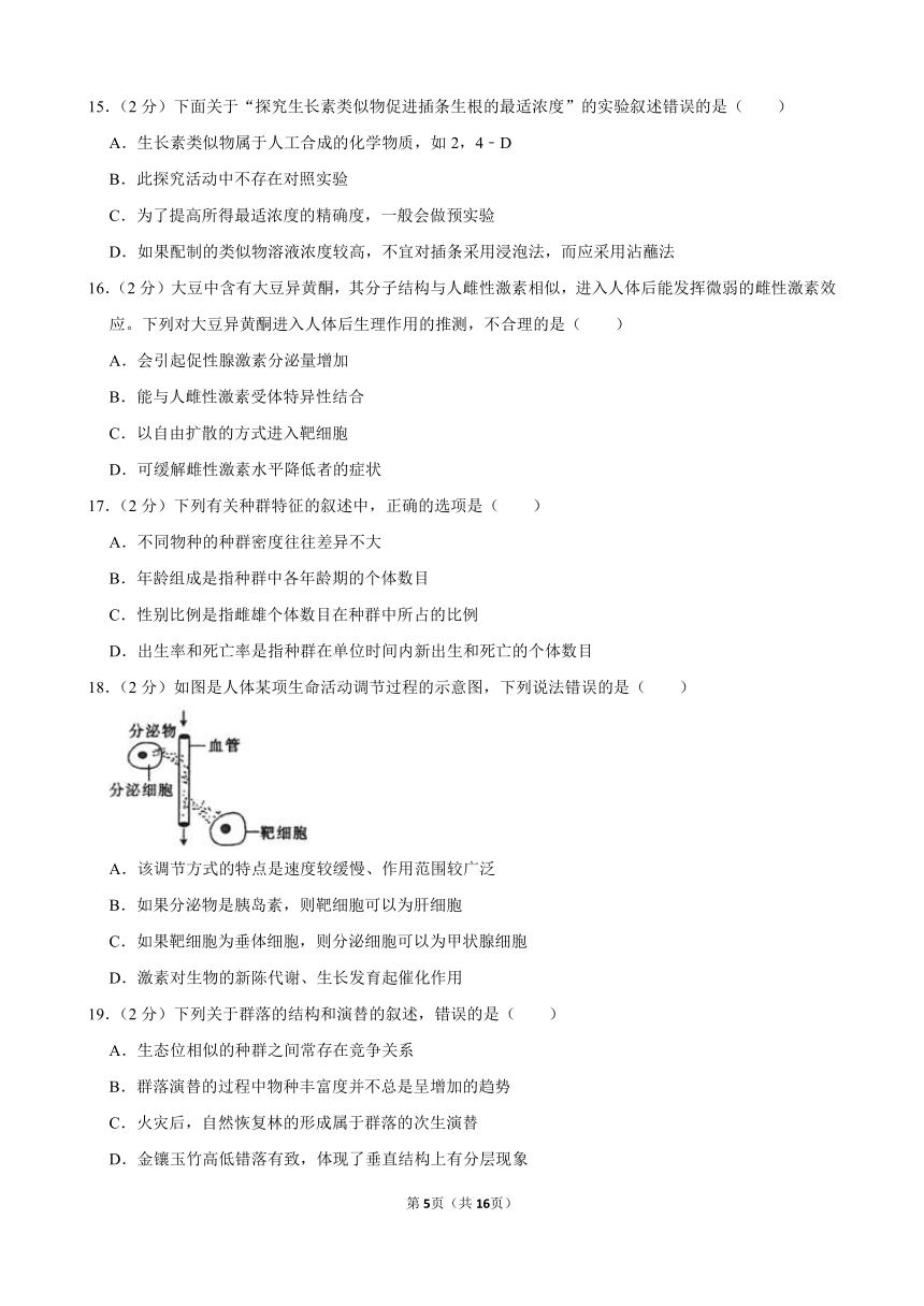 2023-2024学年浙江省绍兴市上虞区高二（上）期末生物模拟试卷（含解析）