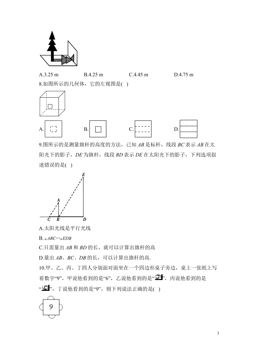 第五章 投影与视图（测基础）（含解析）——2023-2024学年北师大版数学九年级上册单元闯关双测卷