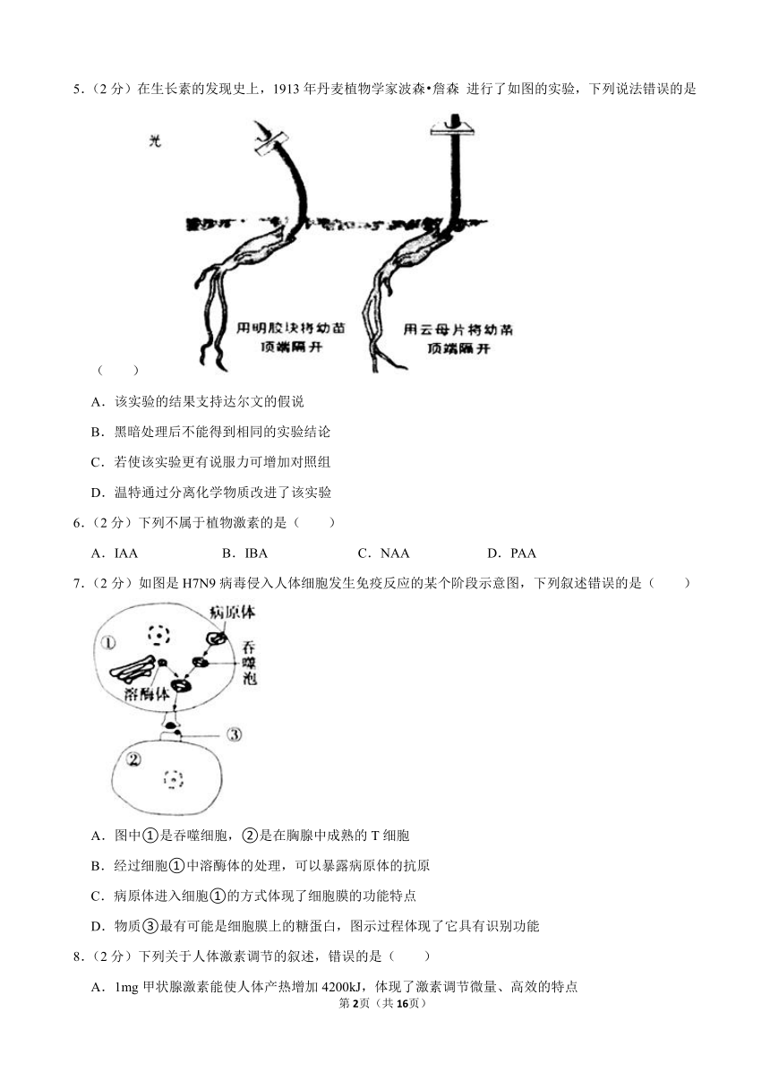 2023-2024学年浙江省绍兴市上虞区高二（上）期末生物模拟试卷（含解析）