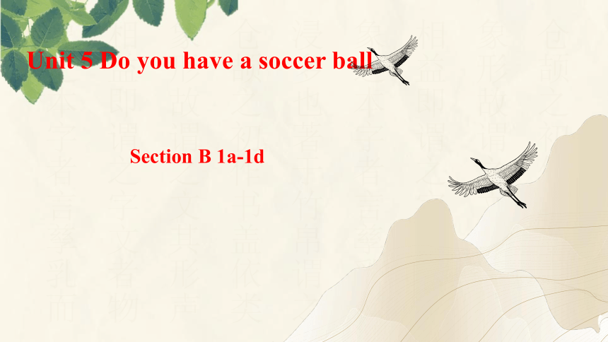 Unit 5 Do you have a soccer ball?  第4课时 Section B（1a-1d）课件 +嵌入音频(共23张PPT)