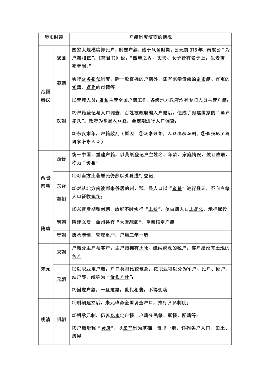 第17课 中国古代的户籍制度与社会治理 学案（含答案）-统编版（2019）历史高中选择性必修一