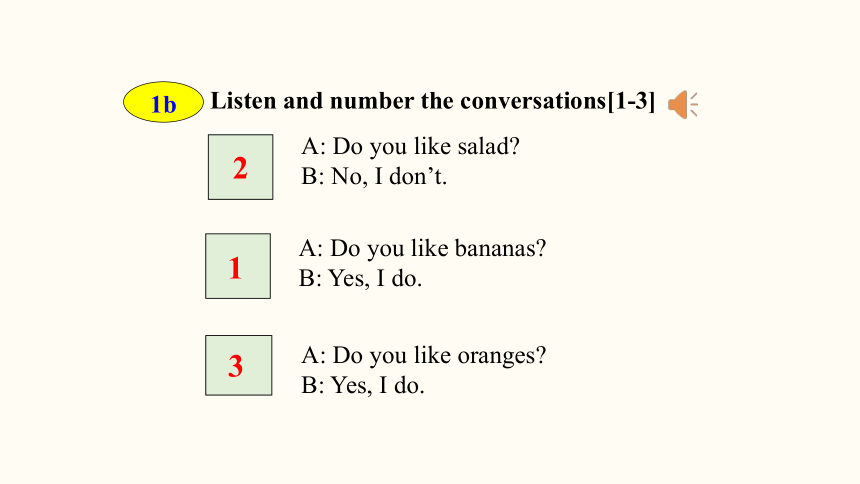 Unit 6 Do you like bananas? Section A (1a~1c)  课件(共25张PPT，内嵌音频) 2023-2024学年初中英语人教版七年级上册