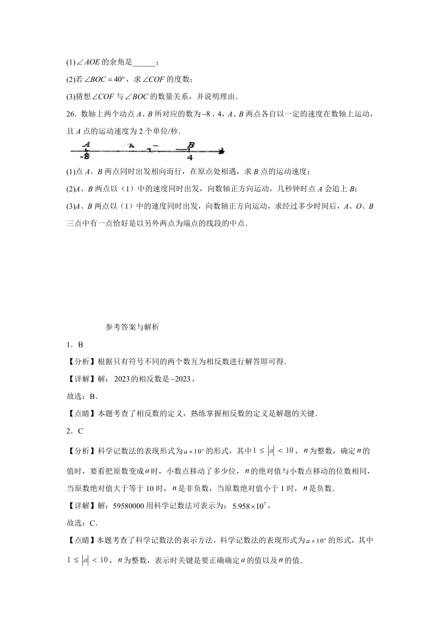 广东省东莞市大朗第一中学际联盟2023-2024学年七年级上学期期末数学试题(含解析)