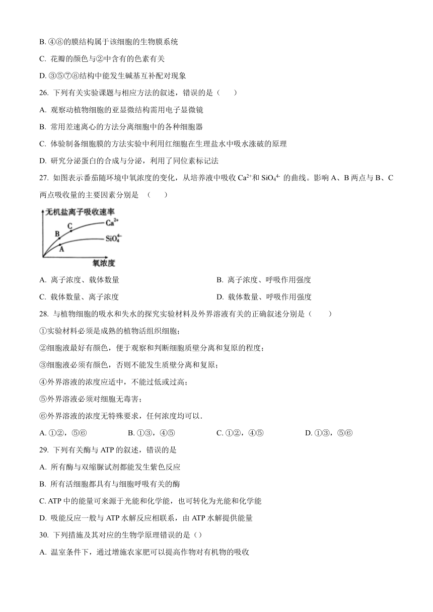 江苏省泰州市靖江高级中学2022-2023学年高一上学期期末调研测试生物试题（普通班）（扫描版无答案）