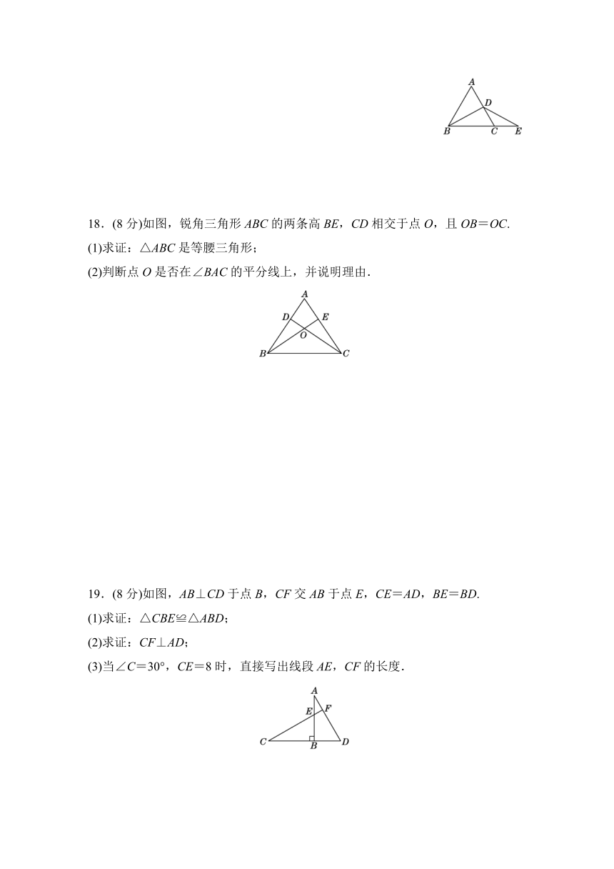 北师大版数学八年级下册第一章  三角形的证明 学情评估试题（含答案）