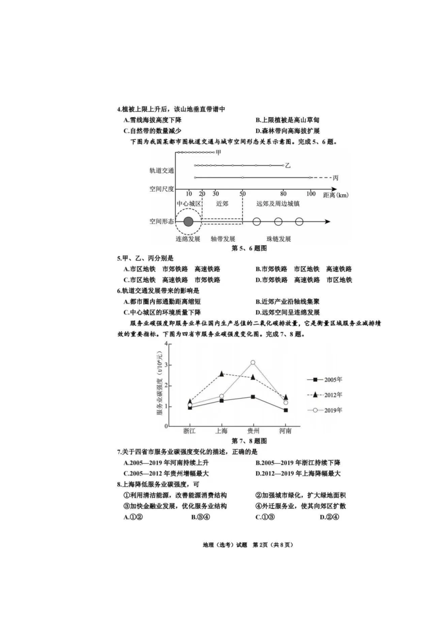 2024年1月 浙江省普通高校招生选考科目考试 地理试题（图片版含答案）