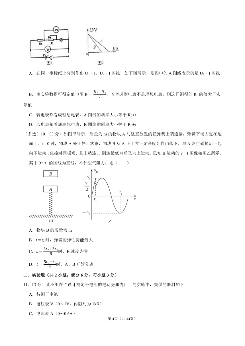 2023-2024学年甘肃省金昌市永昌中学高二（上）期末物理模拟试卷（含答案）