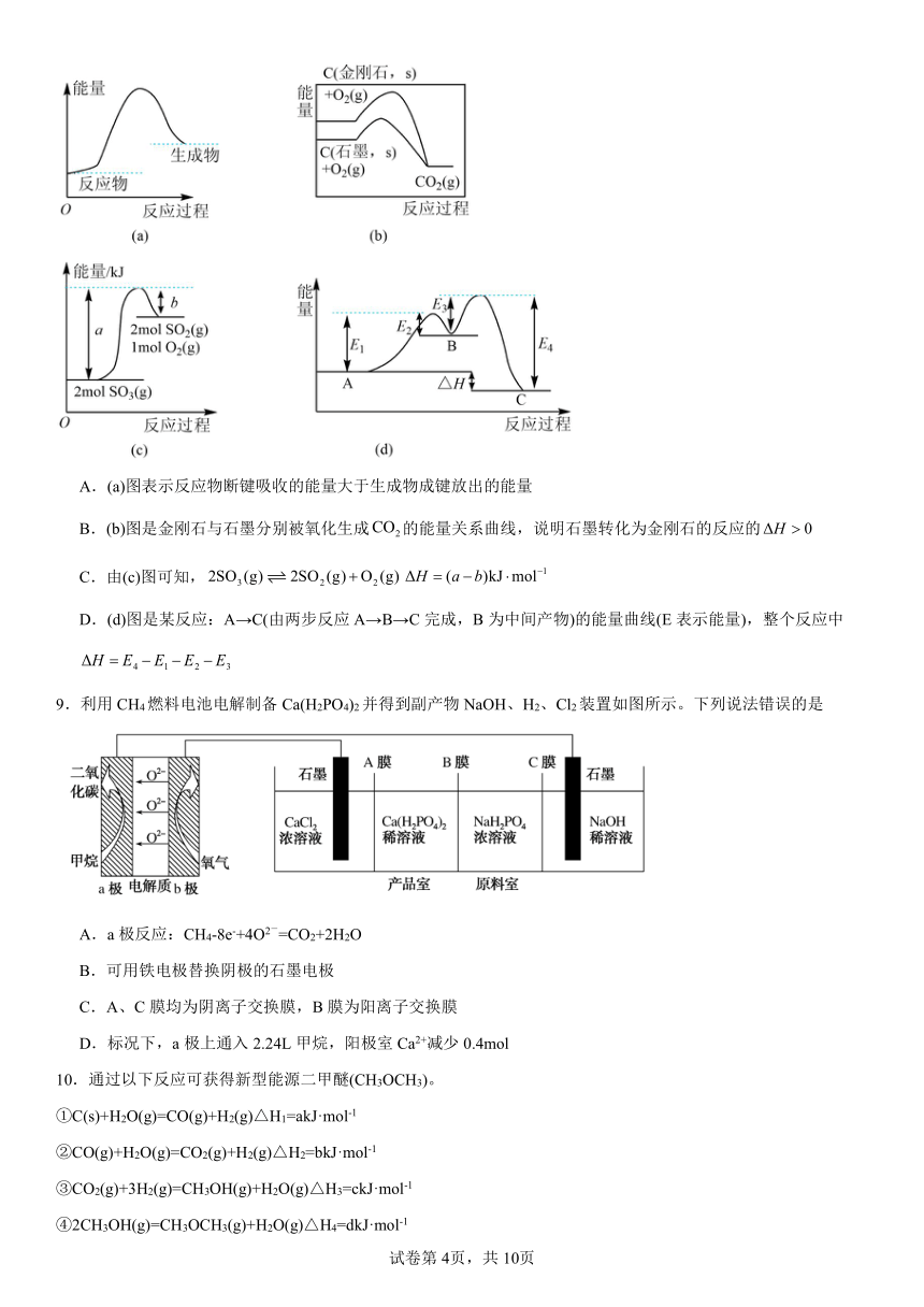 第一章：化学反应与能量转化同步习题（含解析）2023-2024学年上学期高二化学鲁科版（2019）选择性必修1