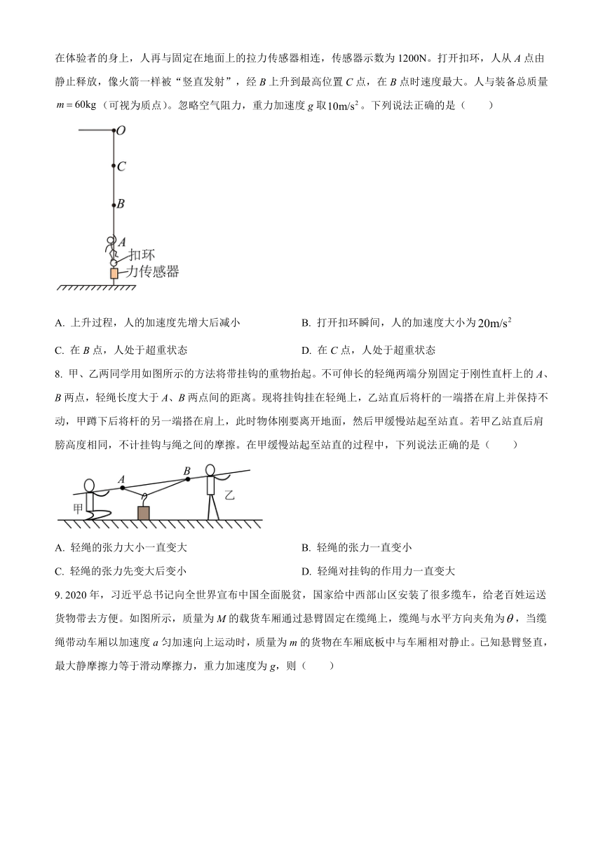 辽宁省部分高中2023-2024学年高一上学期期末联考试题 物理（解析版）