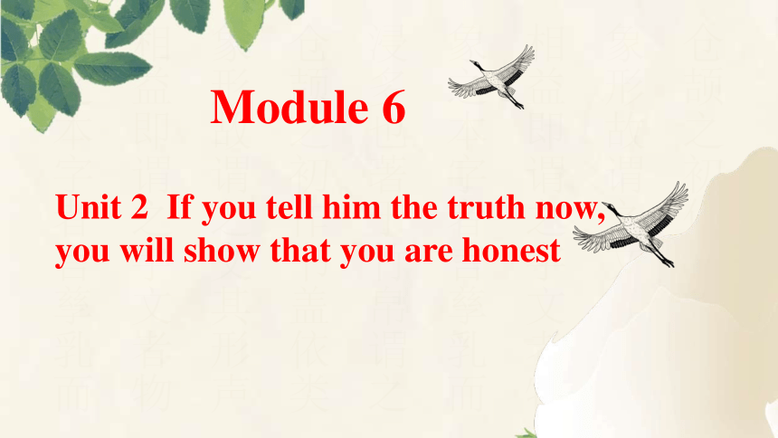 Module 6 Unit 2 If you tell him the truth now, you will show that you are honest. （课件）(共32张PPT，内嵌音频)
