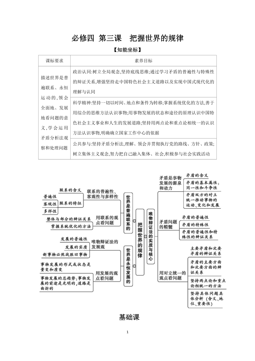 【核心素养目标】第三课 把握世界的规律 学案（含解析） 2024年高考政治部编版一轮复习 必修四