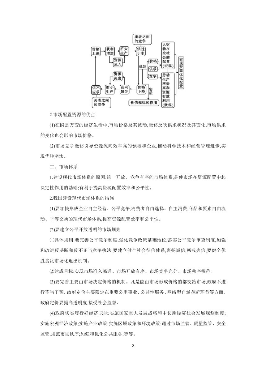 【核心素养目标】第二课 我国的社会主义市场经济体制 学案（含习题答案）2024年高考政治部编版一轮复习必修二