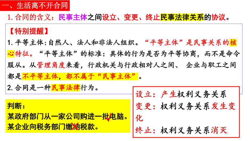 3.1 订立合同学问大 课件(共34张PPT)-2023-2024学年高中政治统编版选择性必修二法律与生活