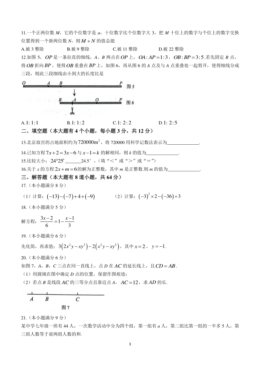 河北省唐山市路北区2023-2024学年七年级上学期期末数学试题（含答案）