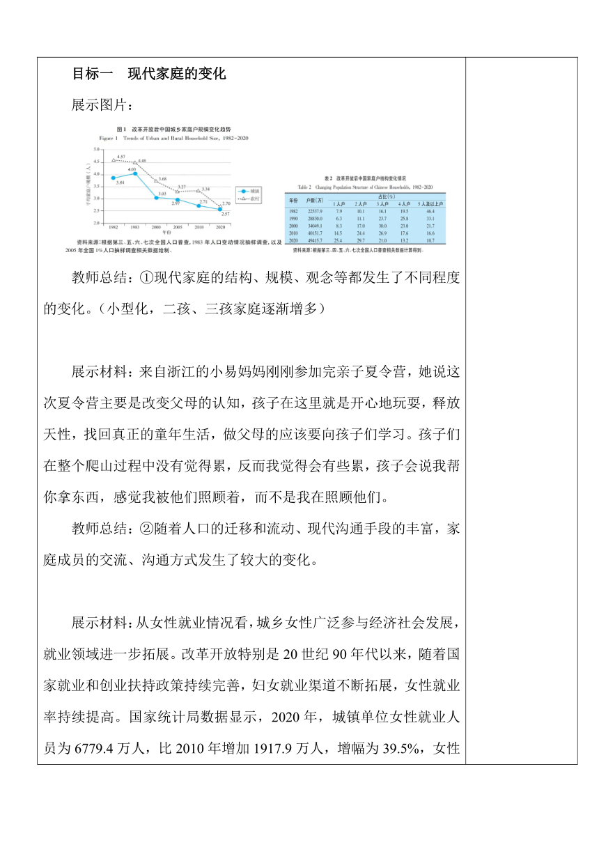 7.3 让家更美好 教学设计（表格式）