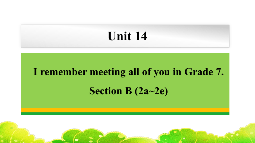 Unit 14 I remember meeting all of you in Grade 7. Section B 2a-2e课件(共36张ppt)人教版英语九年级全一册