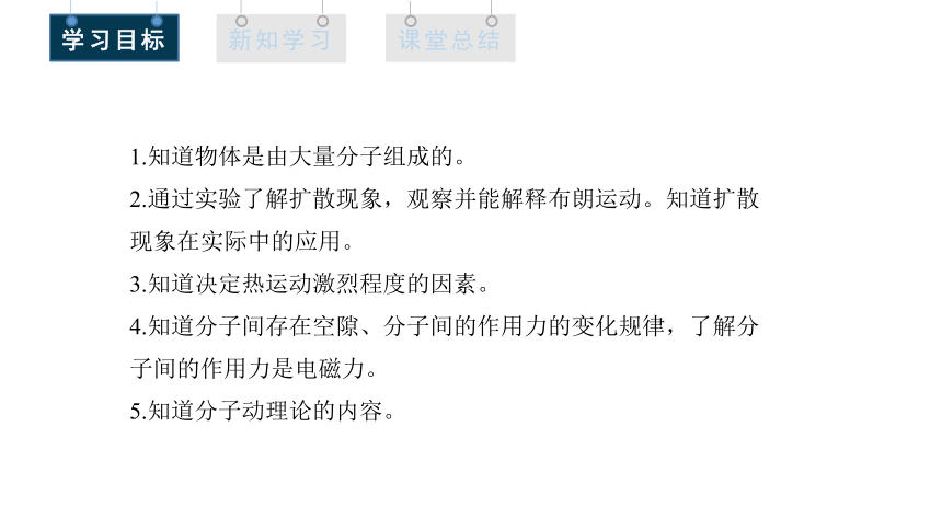 1.1 分子动理论的基本内容 课件 2023-2024学年高二物理人教版（2019）选择性必修3(共26张PPT)