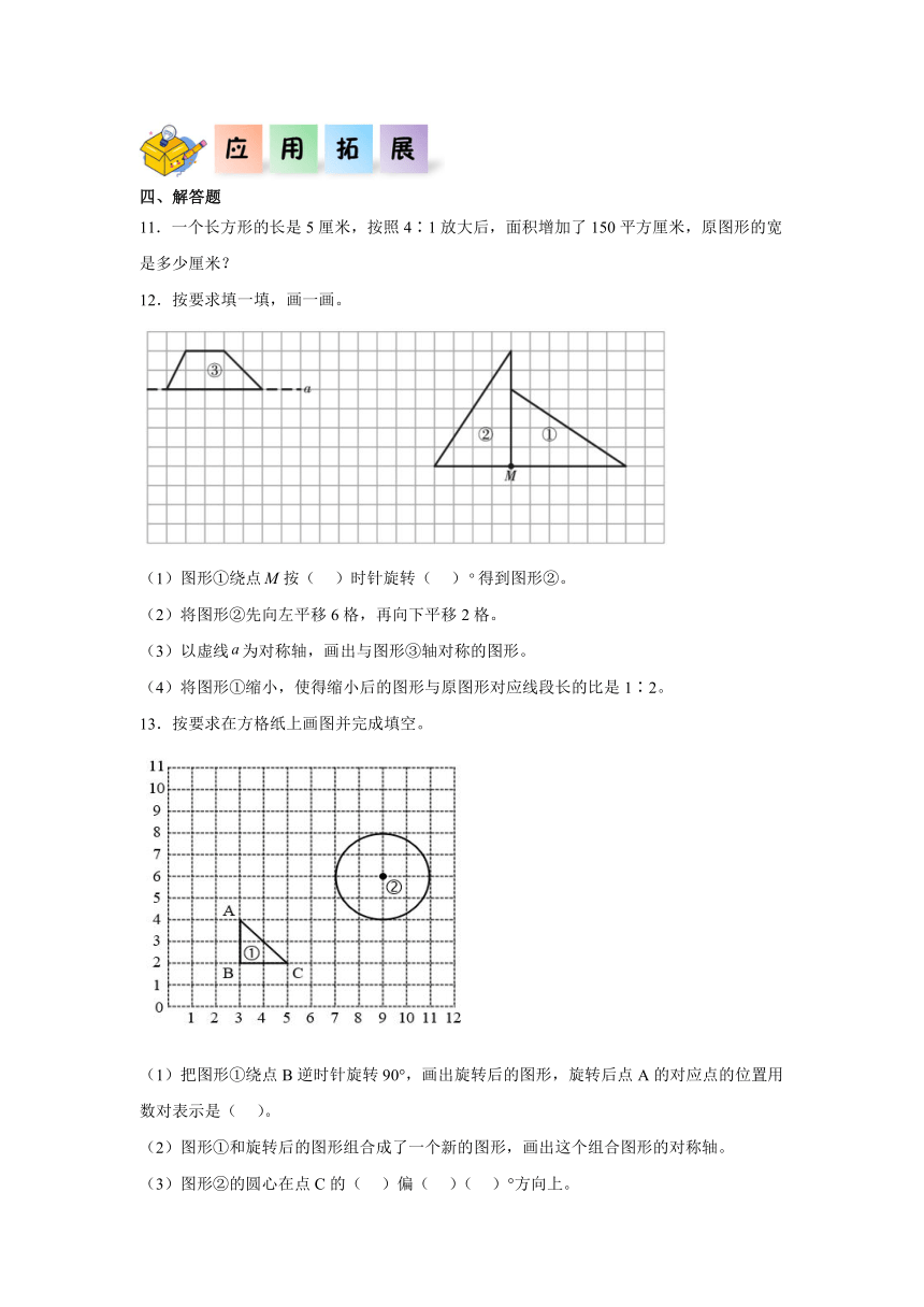 六年级数学下册（北师大版）2.4图形的放大和缩小（同步练习）（含解析）