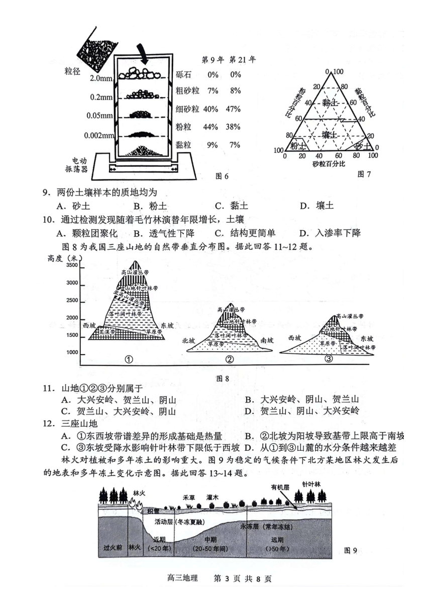 江苏省扬州市2023-2024学年高三上学期1月期末检测地理试题（PDF版含答案）