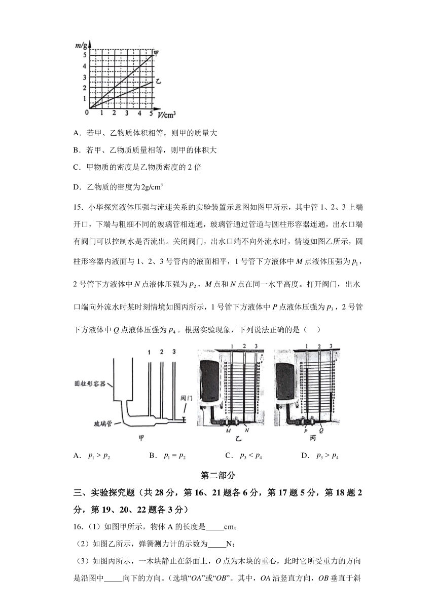 北京昌平区2023-2024学年九年级上学期期末质量抽测物理试题（含解析）
