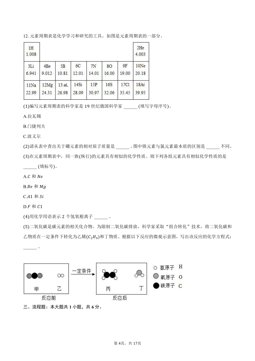 2024年山西省中考化学模拟试卷（A）（含解析）