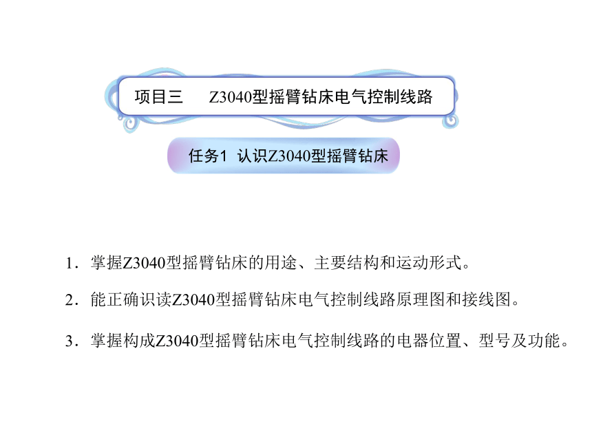 模块3  任务3.1 认识Z3040型摇臂钻床 课件(共16张PPT)- 《电气控制线路安装与检修》同步教学（劳保版）