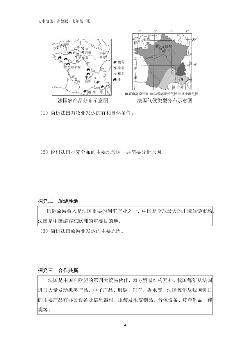 8.4  法国 素养综合检测 （含解析）湘教版地理七年级下册