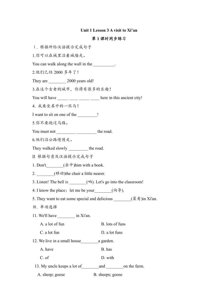  unit 1 lesson 3 a visit to xi an 2 