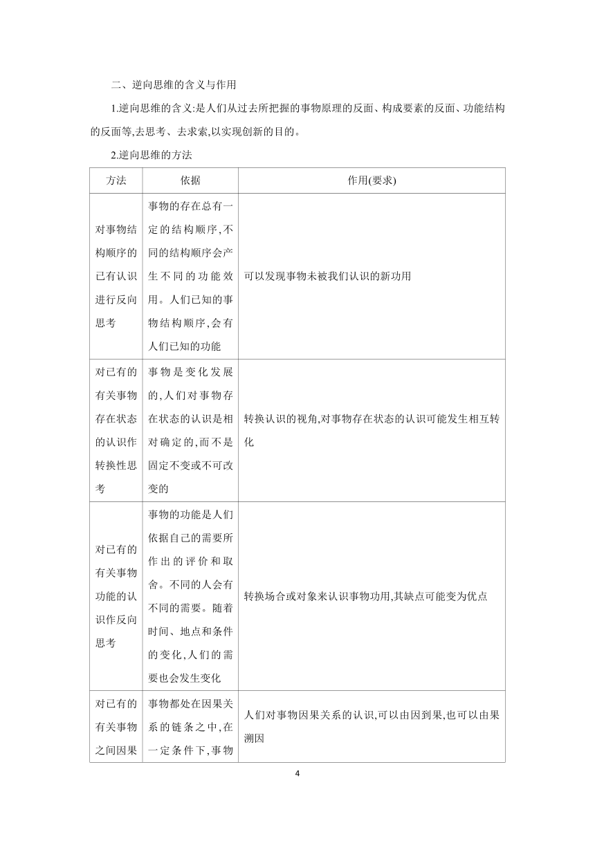 核心素养目标】 第十二课 创新思维要多路探索 学案（含解析）  2024年高考政治部编版一轮复习选择性必修三