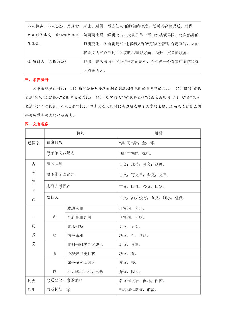 九年级上册语文第三单元知识点（学案）