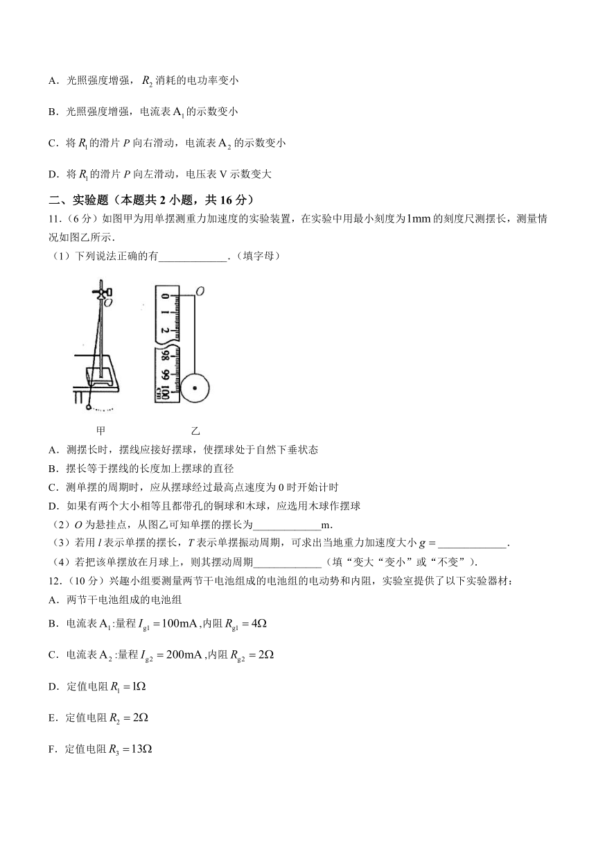 江西省部分学校2023-2024学年高二上学期期末考试物理试题（含答案）