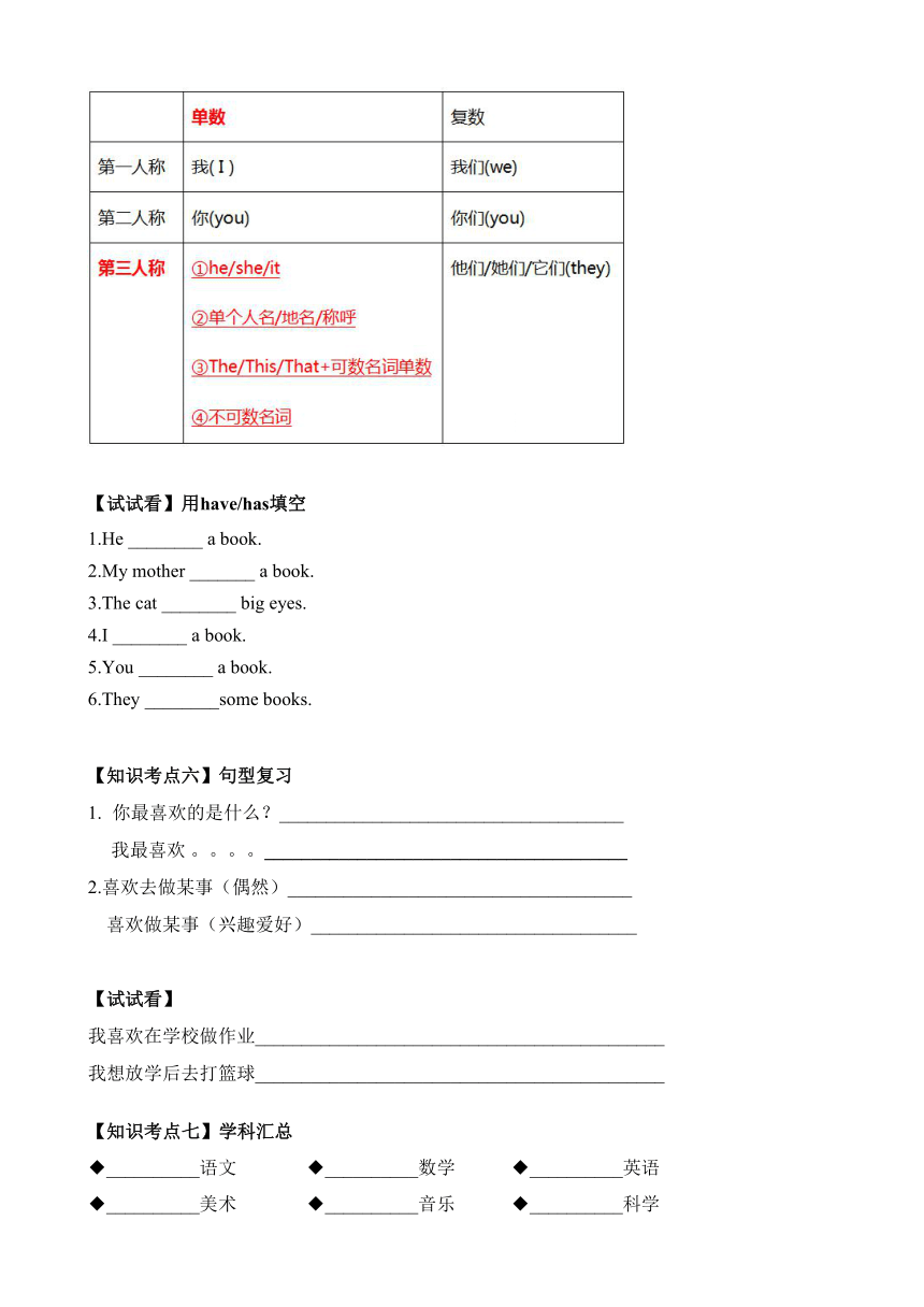 小学英语教科版（广州）四年级上册 Module 4 My class 复习 讲义+练习（无答案）