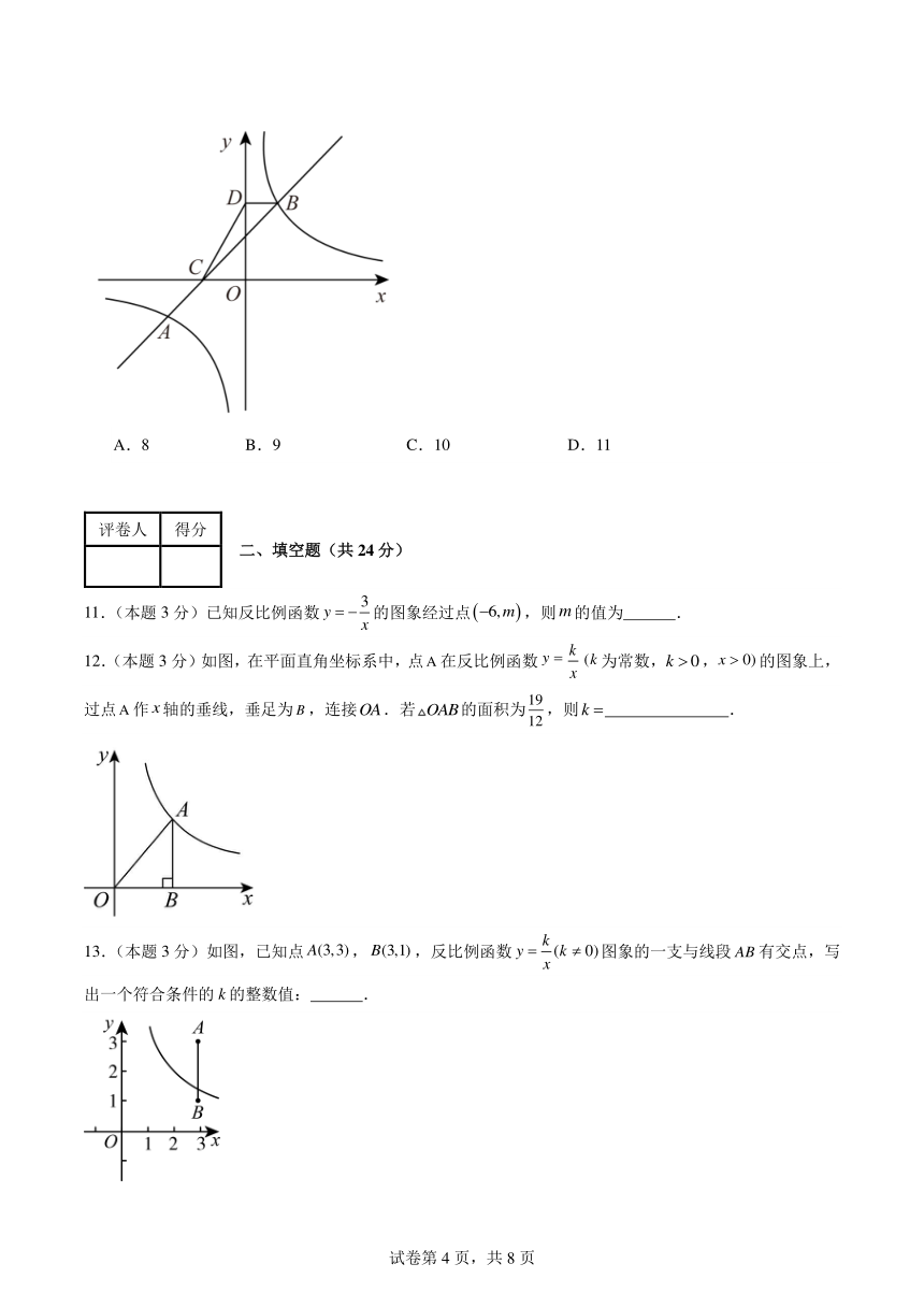 初中数学人教版九年级下册  第二十六章反比例函数检测卷（含解析）