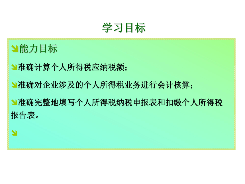 项目九 个人所得税的核算 课件(共31张PPT)-《企业纳税会计》同步教学（大连理工大学出版社）