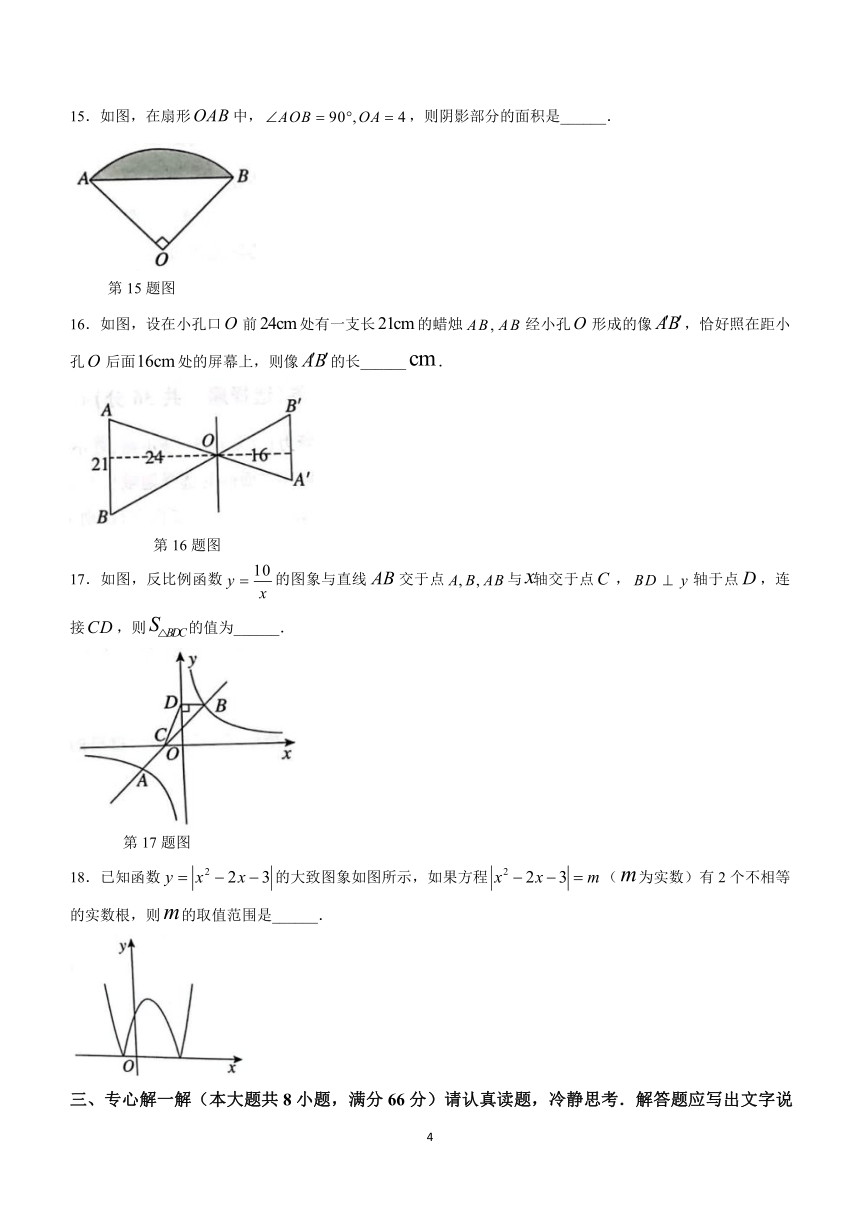 山东省济宁市梁山县2023-2024学年九年级上学期期末数学试题(含答案)