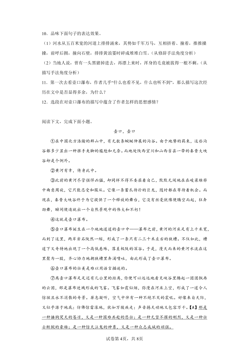 部编版语文八年级下册期末综合复习试题（十一）（含答案）