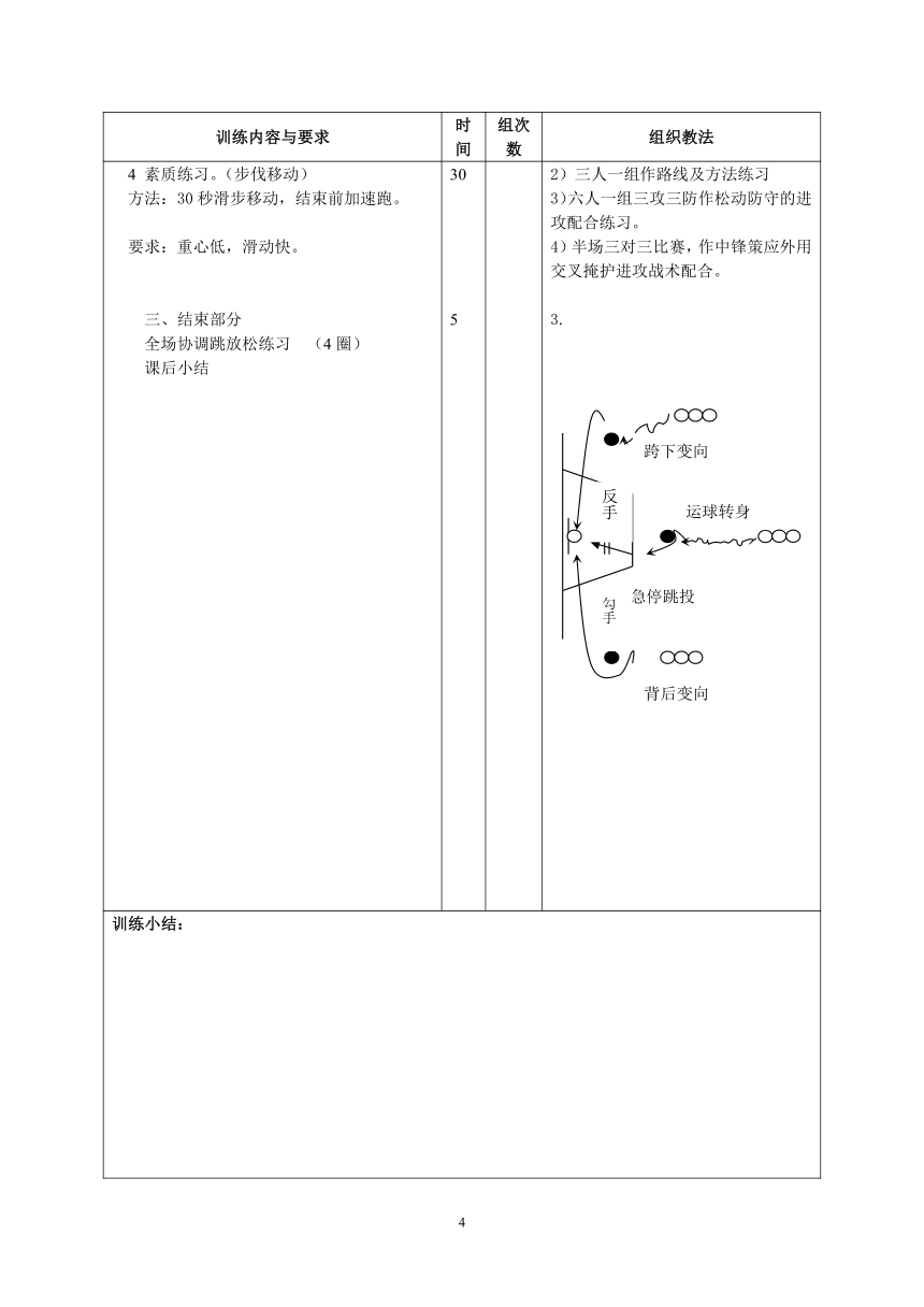 高中体育与健康 人教版 第八章第二节篮球训练教案