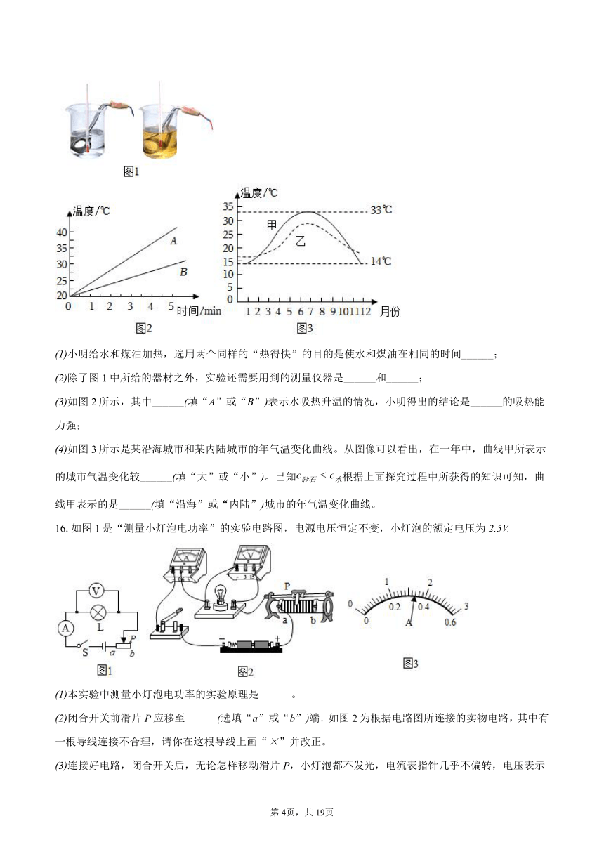 2023-2024学年江西省九江市永修县西湖片区九年级（上）期末物理试卷(含解析）